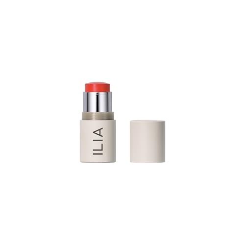 ILIA - Multi-Stick Cheek + Lip Color | Buildable + Blendable | Multi-Use Cream Blush | Nourishing Skincare Ingredients | Clean, Cruelty-Free (Dear Ruby | Poppy red)