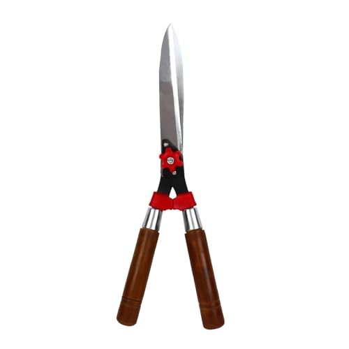 Image of Garden Hedge Shears, 25.4 cm Metal Blade, Wooden Handle, Smooth Pivoting Pin