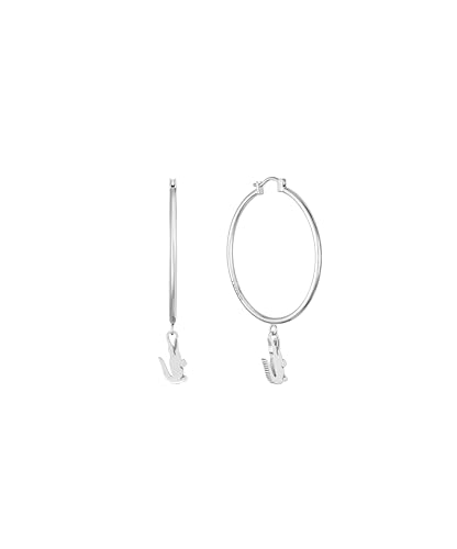 Lacoste Boucles d'Oreilles Créoles Pour Homme et Femme Collection CROCODILE en Acier Inoxydable avec un Charm en forme de Crocodile - 2040375
