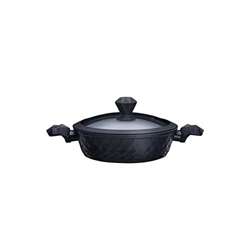 Karaca Bio Diamond - Olla ancha antiadherente, 3,2 litros, materia prima con cristales de diamante, maravillosa naturaleza, superficie sin sujeción, ultra resistente a las preocupaciones
