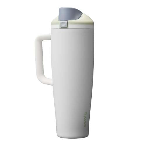 Image of Owala FreeSip Tumbler Insulated Stainless Steel Water Bottle with Built-in Straw and Side Handle, For Travel, Work, School, and Sports, 40oz, BPA Free, Leak Proof, Iced Breeze