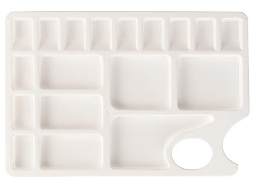 Image of Worison 18 Wells Plastic Painting Palette with Thumb Hole for Better Grip