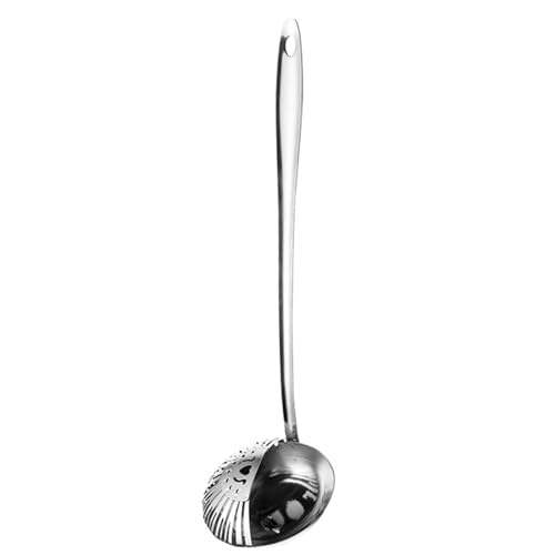 Cuchara Sopera Cuchara de cocina de mango largo con fugas de olla caliente para Cocinar en La Cocina(Silver)
