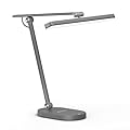 Honeywell LED Desk Lamp for Home Office - H4 Sunturalux™ Eye-Caring Desk Light, 14W Dimmable Table Lamp with 3 Color Modes 5 Brightness Levels, Auto Dimming, Timer, Adjustable Reading Lamp, Gray