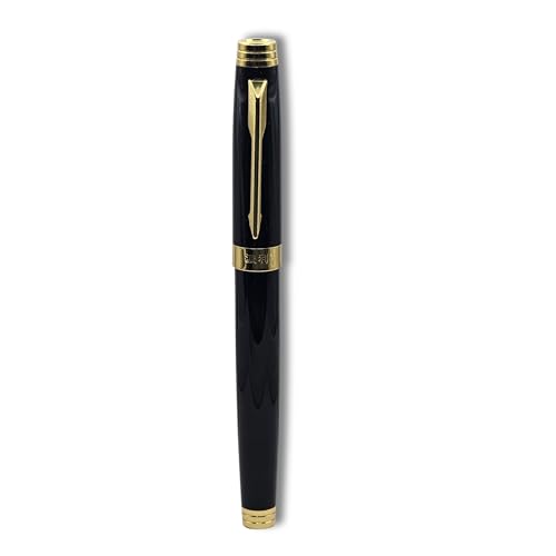 Image of Venti Gold Metal Roller Ball Pen| Black Body Color | Ink Color - Black | Novel Gifts For Professionals | Premium Pens For Personal & Professional Use | Return Gift | (115, RollerBall Pen)