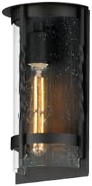 Maxim Lighting 30191CDBK I Foundry Collection 12 Inch One Light Outdoor Wall Sconce I Black Finish I Modern Contemporary Light Fixture I Adjustable Height I