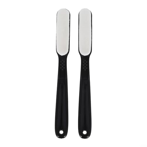 Mango de pintura para hornear negro, limpieza suave y eficaz, 2 pinceles de nailon Wanmao (cabeza plana)