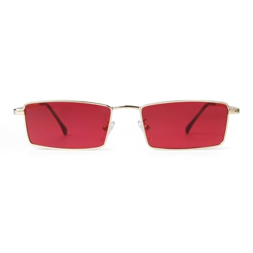 Image of Small Y2K Narrow Rectangle Sunglasses Womens Mens Retro 80s 90s Sun glasses UV400 Sunnies