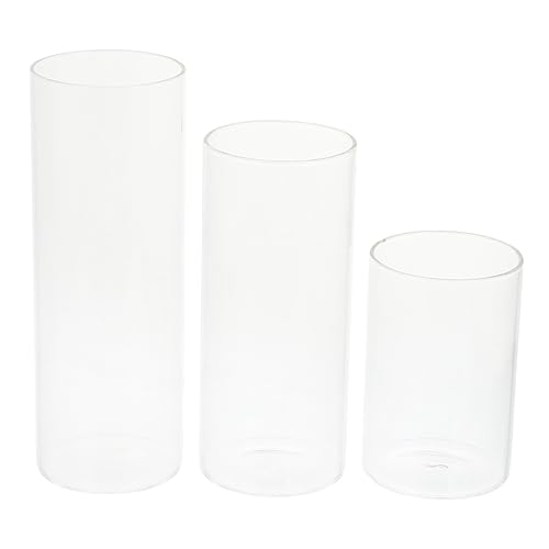 MAGICLULU 3 Pezzi tazza di candela profumata Porta di candele per esterni portacandele votivo cilindri di per candele Porta votiva di Tealight in Bicchiere Trasparente