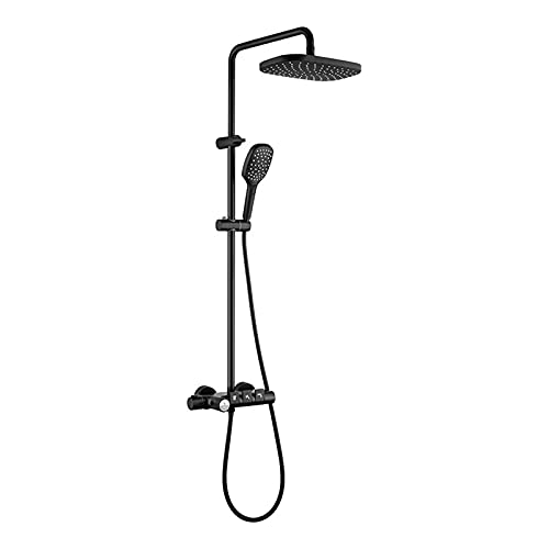 Système de douche noir complet triple fonction pour remplacer un vieux robinet