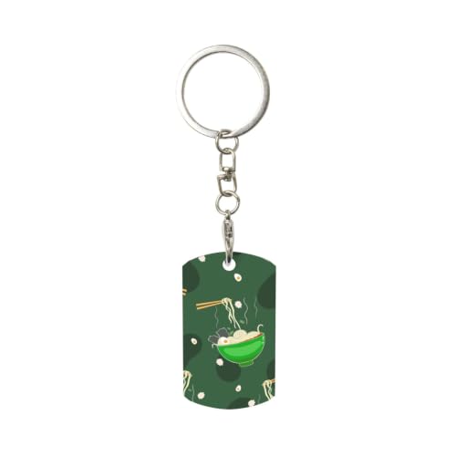 GoasNei Ramen Noodle Soup Pattern Metal Key Chain Key Ring