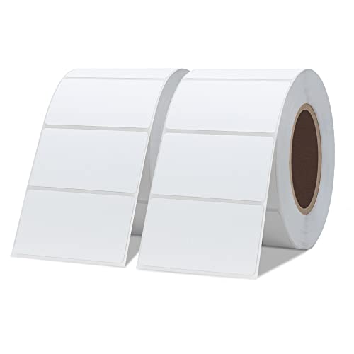 Hybsk 2.25x1.25 inch Direct Thermal Labels for Barcodes, Address, Compatible with Rollo Label Printer & Zebra Desktop Printers (2.25"x1.25",2 Rolls White)