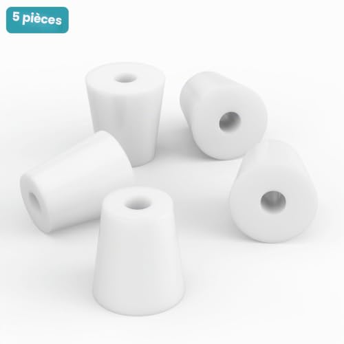 stonylab Bouchons en Silicone, Lot de 5 Bouchons en Silicone Naturel Standard 3# avec Ouverture de 8 mm à un Seul Trou – vue 4