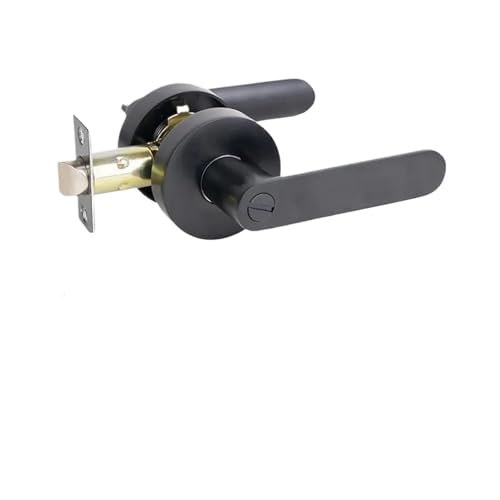 Genérico Manilla Interior Con Cerradura, Pomo De Baño Negro, Silenciosa Palanca Privacidad, Cerraduras Sin Llave For Dormitorio, Habitación, Hogar