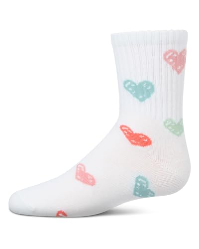 MeMoi Women's Colorful Graffiti Heart Cotton Blend Crew Socks3