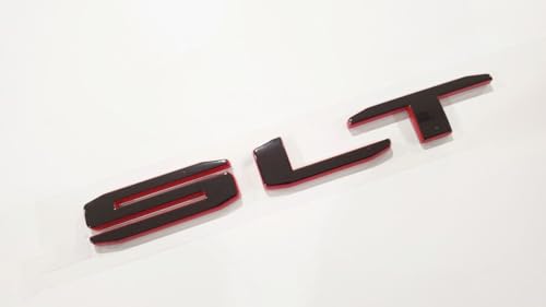 Image of 4Pcs Kit Yukon SLT Letters Emblem 3D Door Rear Nameplate Badge Decal Sticker Yukon XL Replacement for 2021-2023 Yukon SLT (Redline)