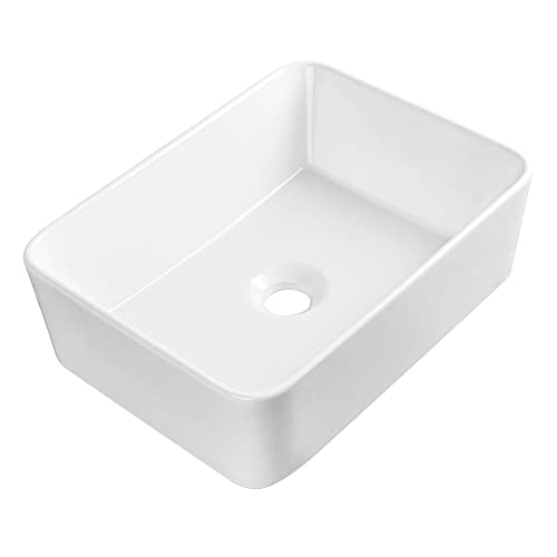 Rectangle Vessel Sink, Deervalley Dv-1V0048 Liberty 16" X 12'' White Bathroom Sink Ceramic Above Counter Sink Bowl #TOP2