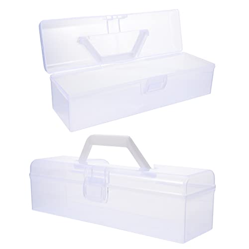 HOODANCOS Calligraphy Tool Box Storage Holder Paint Box Handle 2 Pcs Easy to Carry Storage Case for Art Tools Organized Efficient