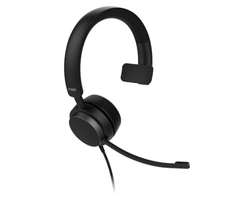 SNOM A310M Cuffie filo - Auricolari Monoaurali per Call Center e Uffici - Audio HD, Comfort Elevato, Struttura Leggera, Cancellazione Passiva del Rumore - Compatibili con Telefoni