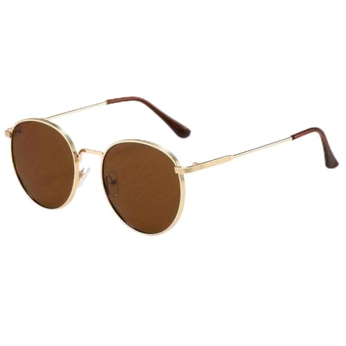 Lunettes de soleil style fish avec verres ronds et monture métallique stable