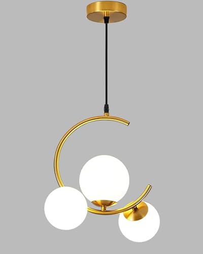Image of Wall Lamp Chandelier Pendant Light, Home Decor for Bedroom, Living Room, Hallway, Cafe, Hotel, Restaurant (3 Moon Hanging LAMP with LED Bulb Pack of 1)
