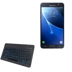BoxWave Keyboard Compatible with Samsung Galaxy J7 Prime - SlimKeys Bluetooth Keyboard - with Backlight, Portable Slim LED 7 Colors - Jet Black