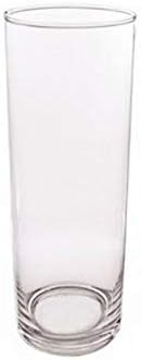 Homestreet GiftsGlass Cylinder Vase 25cm Tall in Clear For Real or Artificial Flowers Or Visual Displays