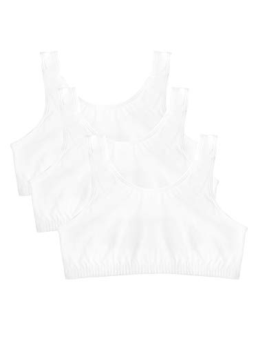 Fruit of the Loom Girls' Big Cotton Built-Up Sport 3 Pack(Pack of 3)