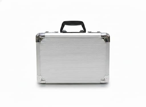 Image of Ziest Aluminium Briefcase with Dual Number Locks, Silver Colour, Business Professional, 38x13x27cm