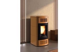 COLA STUFA PELLET BEAUTY LUX CANALIZZABILE 13KW CUOIO