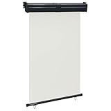 Balkon-Seitenmarkise mit Metallrahmen, Vertikalmarkise mit Zugring und Montagezubehör für Balkon...