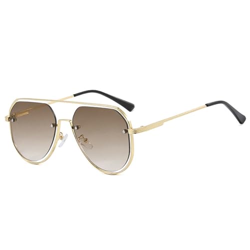 Lunettes de soleil Double Bridges légères contre l'éblouissement avec monture métal rétro