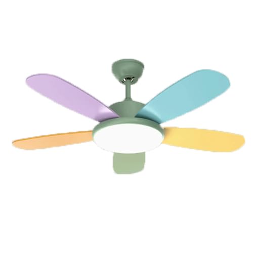 JUSKAQZYI Ventilador Techo lampara Ventiladores de Techo con Luces y Control Remoto Ventilador de Color Ruidoso para Sala de Estar de Dormitorio luz de Ventilador