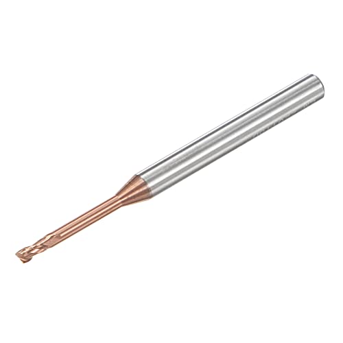 Image of uxcell Square Nose End Mill, 2mm Solid Carbide AlTiSin Coated Long Reach CNC Router Bits 2 Flutes Milling Cutter with Extended Neck, 16mm Cutting Length 4mm Shank
