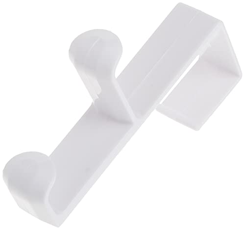 iDesign Over Door Double Hook for Closet, Bathroom, or Dorm, Small Over-the-Door Hanger, White thumbnail 3