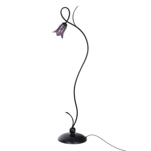 Lampadaire Tiffany d'exception en verre artisanal style Art Deco Trade violet