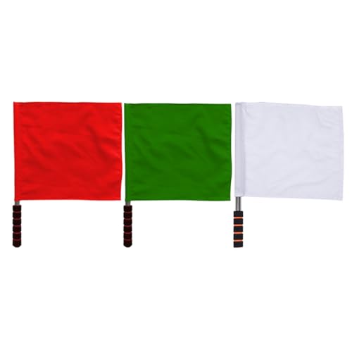 UKCOCO Drapeaux de Coin de Football 3 Pièces Acier Inoxydable Rouge Vert Blanc pour Juges de Ligne et Événements Scolaires