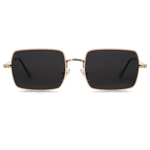 SOJOS Polarized Sunglasses for Womens Mens,Rectangle Polygon Retro Vintage Shades Classic Vintage Shades SJ11683
