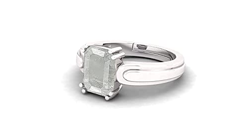 Bague saphir blanc naturel 10,25 carats argent, cadeau de prestige unique - 4