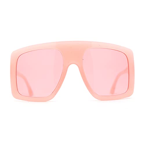 Oversized Curved Top Mob Racer Thick Plastic Sunglasses