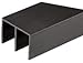 CRL Flat Black Extra Depth Aluminum Upper Channel - 12 ft long