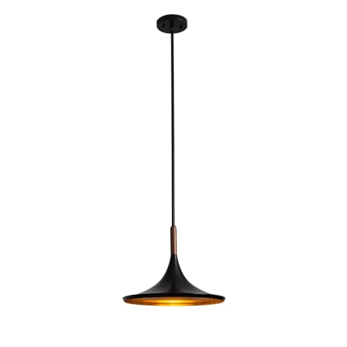 NOVA of California Lodi Pendant Light Large - Matte Black, Walnut