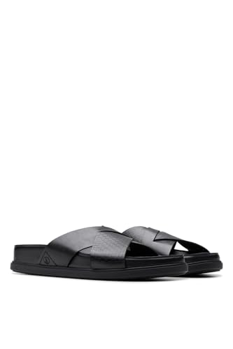 Clarks Mixte Torford Cross Sandal, Black Leather, 42 EU