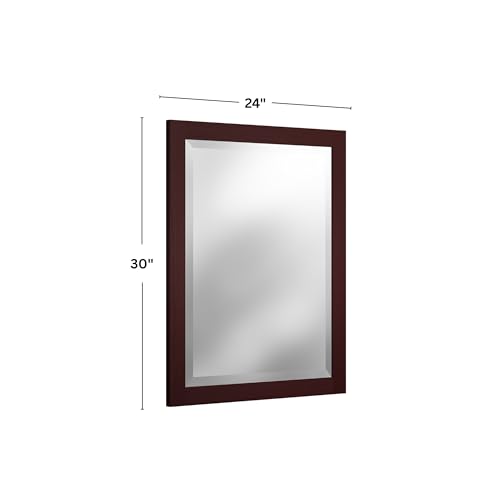 Alaterre Beloved Bathroom Vanity Mirror, 24x30 Inch, Rectangle Espresso Wood Frame, Wall Mounted with Hanging Hardware, Perfect for Bathroom Sink Vanity Use by Alaterre Furniture - Image 3