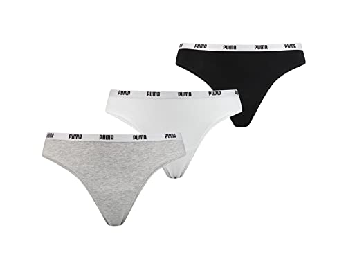 PUMA String 3P Pack Ropa interior, White/Grey/Black, XS para Mujer
