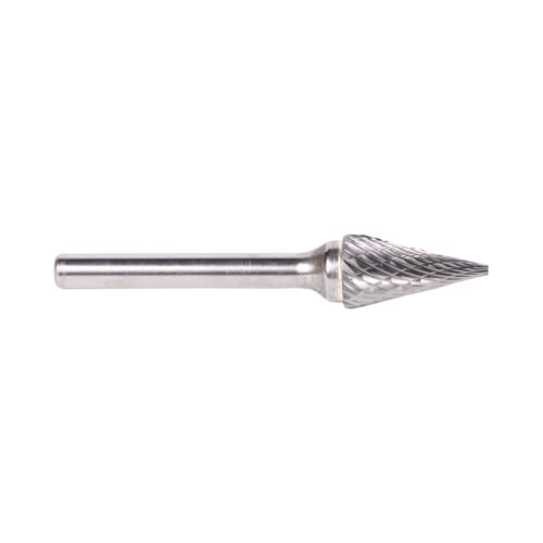 Image of Drill America SM-2 Carbide Burr /Rotary File Cone Pointed End Double Cut for Die Grinder 1 /4 inch Dia. x 3 /4 inch Cut Length with 1 /4 inch Shank and 2 inch Overall Length, DUL Series