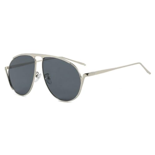 Lunettes de soleil ovales punk d'inspiration haute couture à monture fine dorée