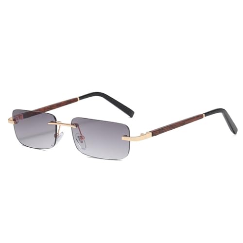 Lunettes de soleil pour femme et homme style vintage avec branches effet grain de bois UV400