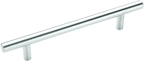Image of Amerock 10 Pack 5-1 /16 inch Bar Pulls Sterling Nickel Drawer Pull | 5-1 /16 inch (128mm) Center-to-Center Mounting Distance and 7-3 /8 inches Overall Length, Durable Carbon Steel Cabinet Hardware