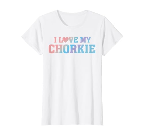 I Love My Chorkie - Proud Dog Parent Owner - Puppy Mom Dad T-Shirt, Women, White, XX-Large